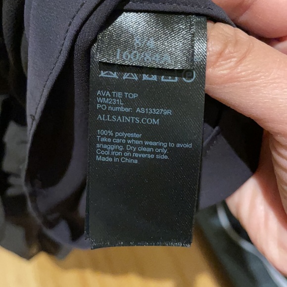 All Saints Ava Tie Top - Picture 7 of 8